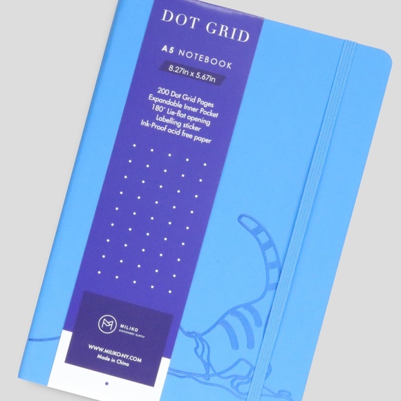 A5 BLUE CAT SOFT TOUCH-COVER DOT GRID - Picture 2 of 6